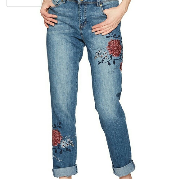 bandolino embroidered jeans